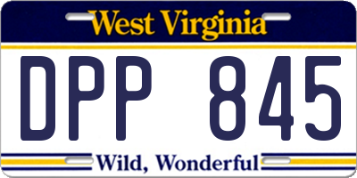 WV license plate DPP845