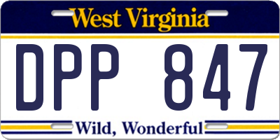 WV license plate DPP847