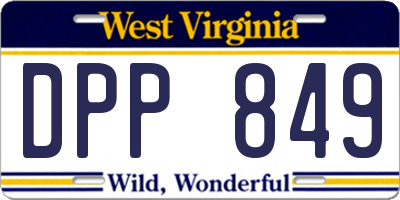 WV license plate DPP849