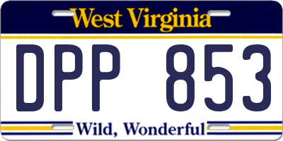WV license plate DPP853