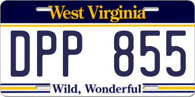 WV license plate DPP855