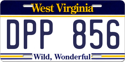 WV license plate DPP856