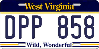 WV license plate DPP858