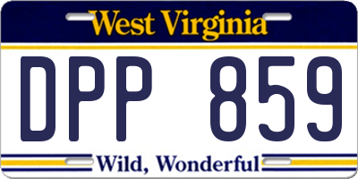 WV license plate DPP859