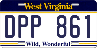 WV license plate DPP861