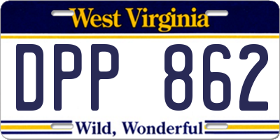 WV license plate DPP862