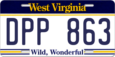 WV license plate DPP863
