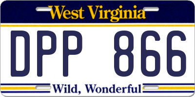 WV license plate DPP866