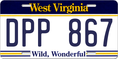 WV license plate DPP867
