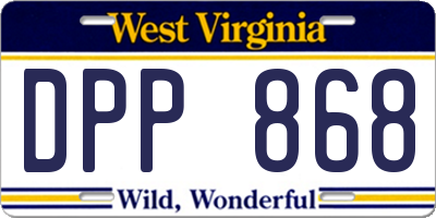 WV license plate DPP868