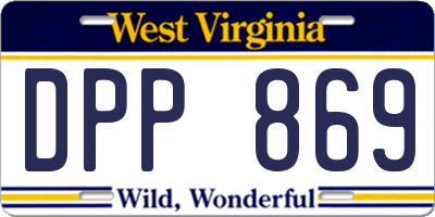WV license plate DPP869