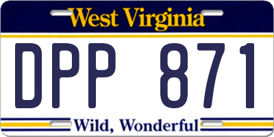 WV license plate DPP871