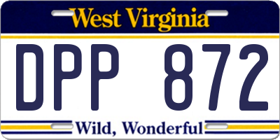 WV license plate DPP872