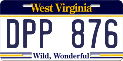 WV license plate DPP876