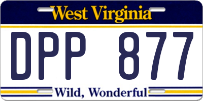 WV license plate DPP877