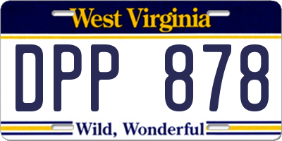 WV license plate DPP878