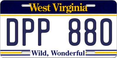 WV license plate DPP880