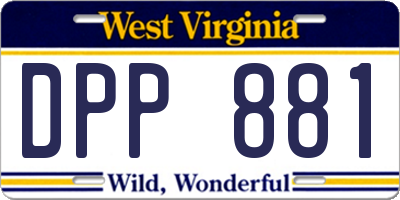 WV license plate DPP881