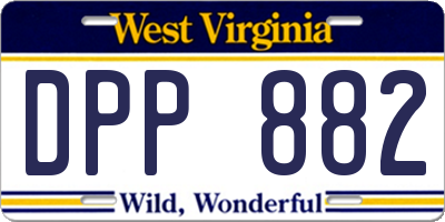 WV license plate DPP882