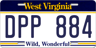 WV license plate DPP884