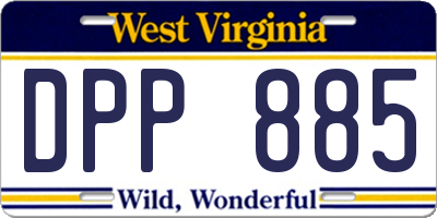 WV license plate DPP885