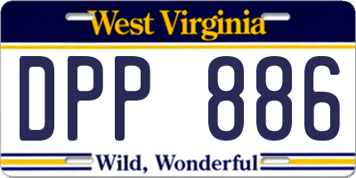WV license plate DPP886