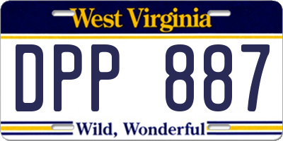 WV license plate DPP887