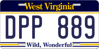 WV license plate DPP889