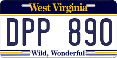 WV license plate DPP890