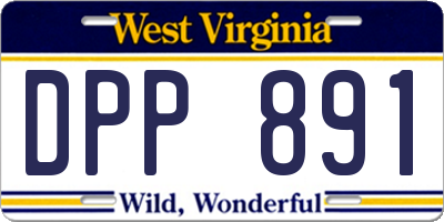 WV license plate DPP891