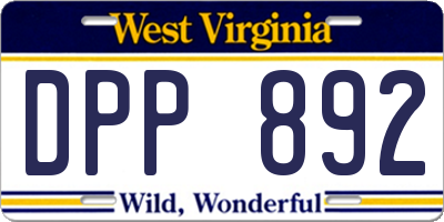WV license plate DPP892