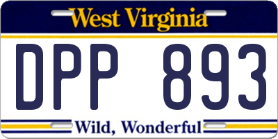 WV license plate DPP893
