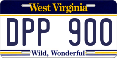 WV license plate DPP900