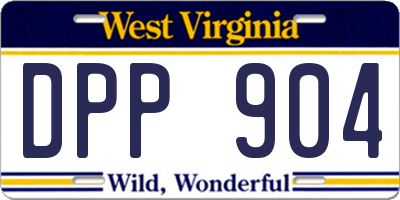 WV license plate DPP904