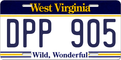 WV license plate DPP905