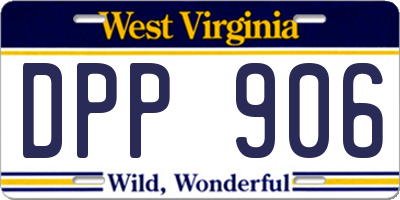 WV license plate DPP906