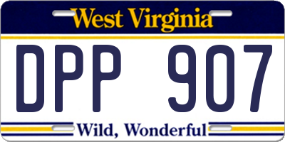 WV license plate DPP907