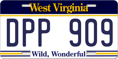 WV license plate DPP909