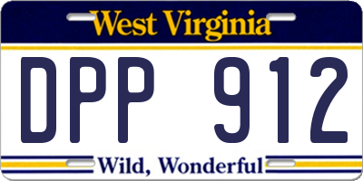 WV license plate DPP912