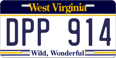 WV license plate DPP914