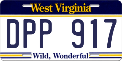 WV license plate DPP917