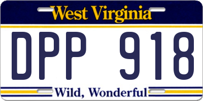 WV license plate DPP918