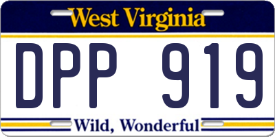 WV license plate DPP919