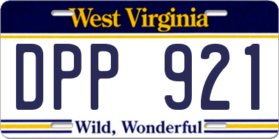 WV license plate DPP921