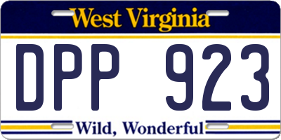 WV license plate DPP923
