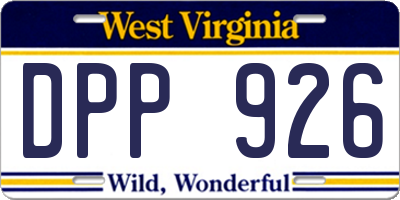 WV license plate DPP926