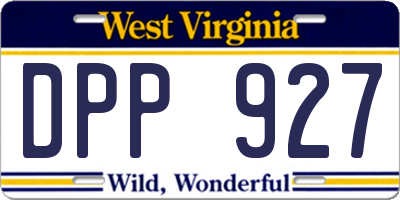 WV license plate DPP927