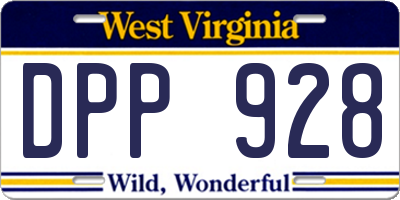 WV license plate DPP928