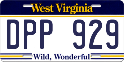 WV license plate DPP929