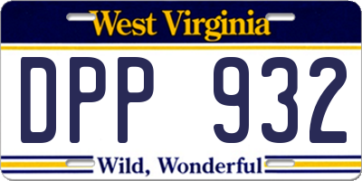 WV license plate DPP932